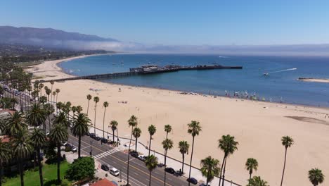 Santa-Barbara,-California---Cinematic-Establishing-Drone-Shot-on-Beautiful-Summer-Day