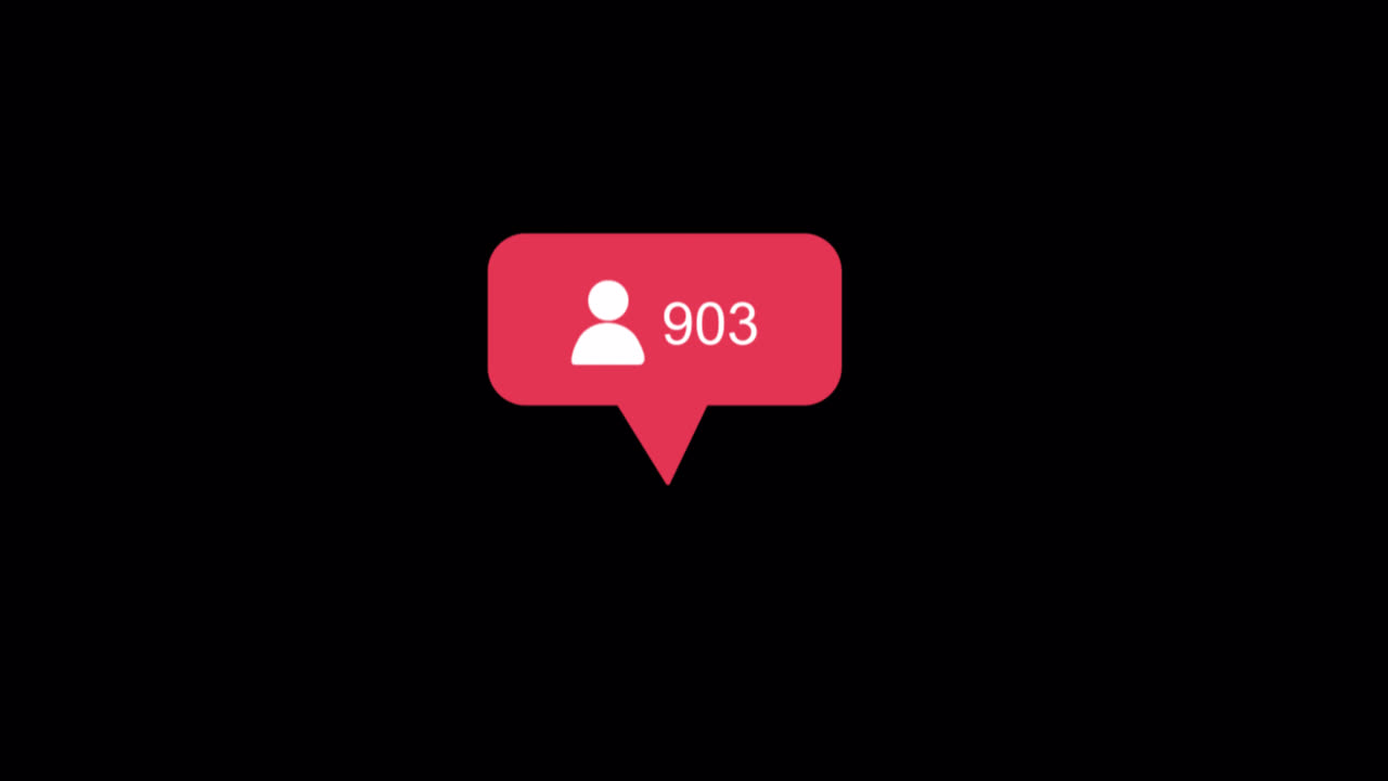 Animated Social Media Follower Count Increasing Notification