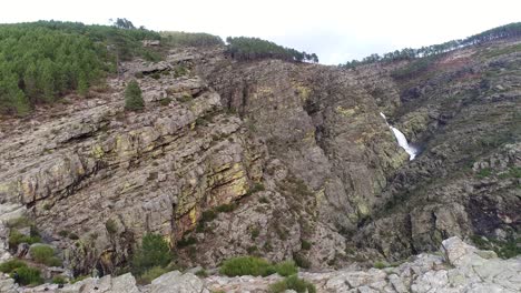 fisgas de ermelo waterfall drone aerial view in mondim de basto, most beautiful in portugal