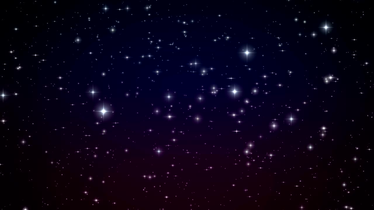 estrellas brillantes en el espacio profundo. animación en bucle. hermosa noche con llamaradas parpadeantes.