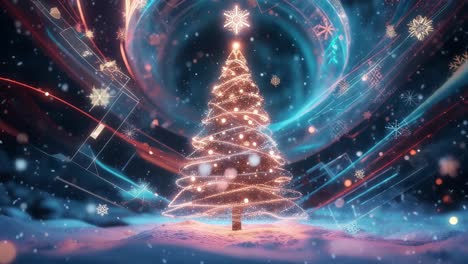 glowing digital christmas tree