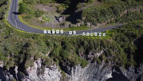 Aerial-Drone-Tracking,-Baños-De-Agua-Santa,-Tungurahua-Province,-Ecuador