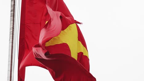 vietnamese flag waving against a clear sky