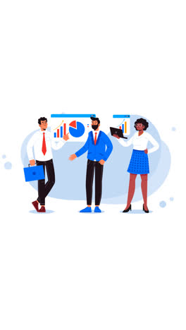 motion graphic of business people illustration concept