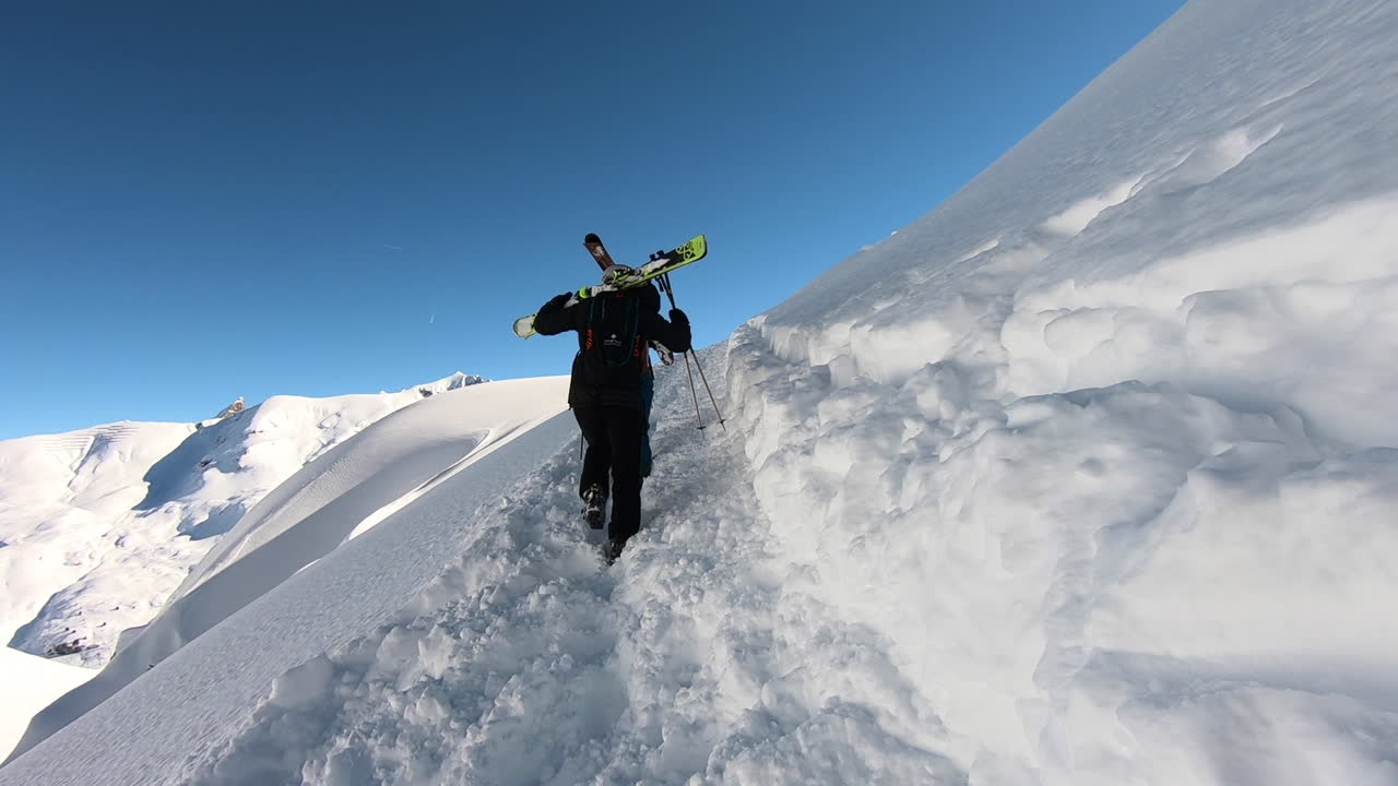 lech am arlberg, vorarlberg, 오스트리아에서 스키 투어 중 상승
