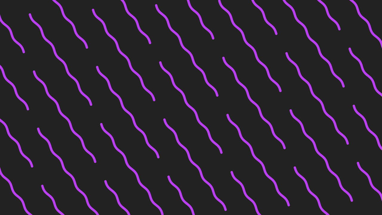 Abstract pattern of neon purple wavy lines on a dark background, ideal as a stylish backdrop for motion graphics, presentations, social media, music visuals and modern digital design projects