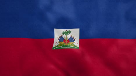 la bandera nacional de haiti soplando en el viento. bucle sin costuras