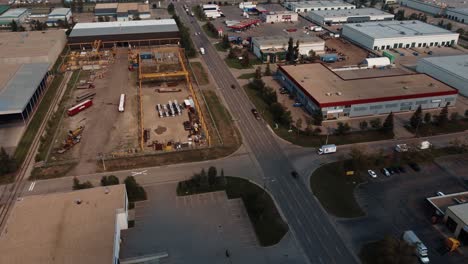 Busy-road-intersection-in-an-industrial-area-in-summertime