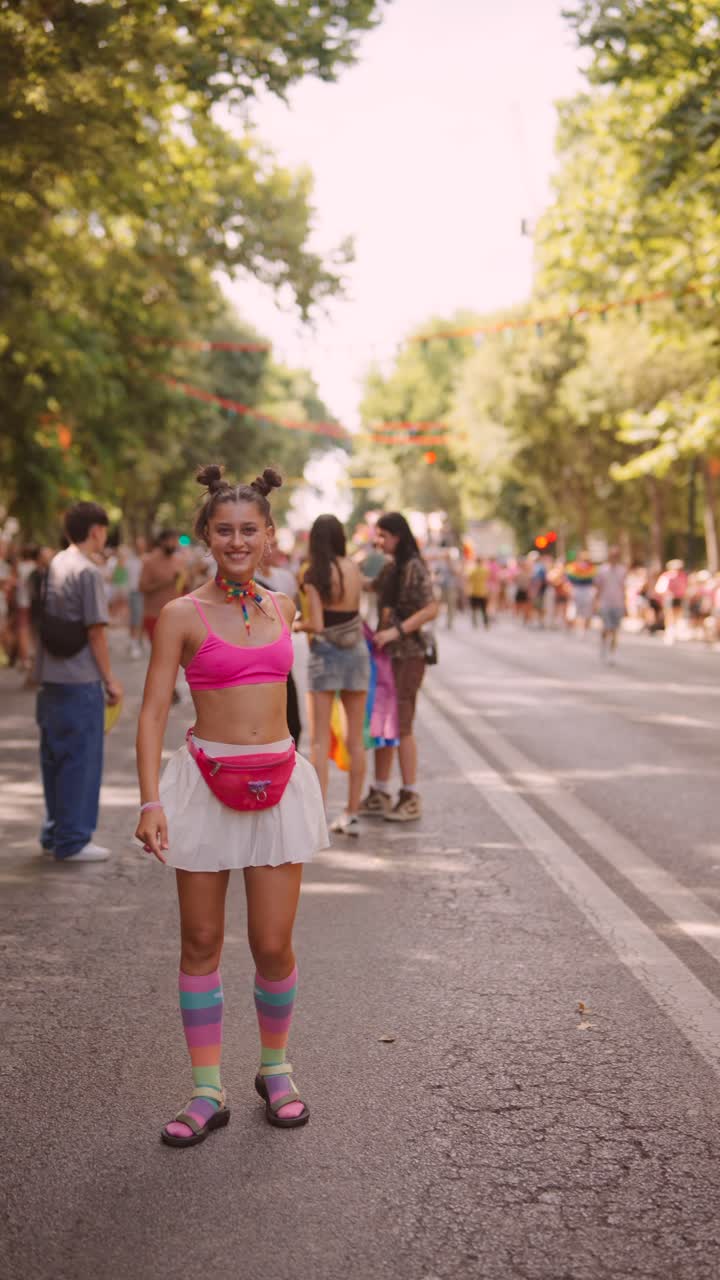 Woman at a Pride Parade