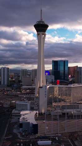 aerial view of the stratosphere tower in las vegas