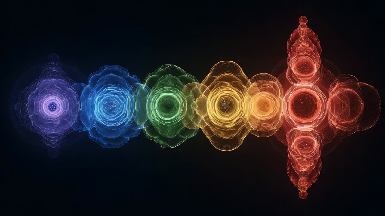 An Artistic Representation of Colorful Vibrations and Oscillations Showcased in Two Frames, Capturing the Intricacies of Light and Sound Waves Merging Together in a Mesmerizing Display of Echoing Hues and Patterns