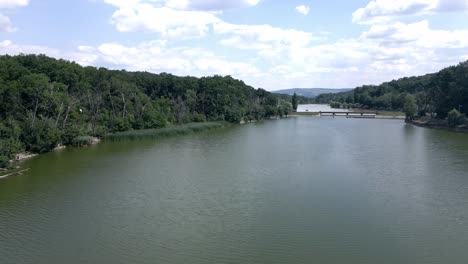 Panorama-Of-Lake-Ciric,-Artificial-Meadow-Dam-Lake-In-Moldavian-Plain,-Romania