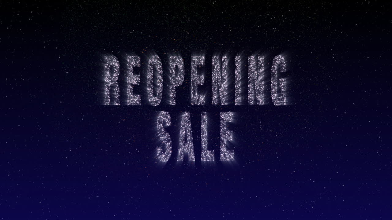 폐쇄 후 판매 애니메이션 불꽃 놀이를 재개합니다. 축하