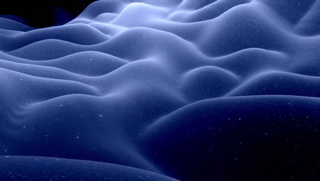 elegante negro festivo bg. fantástico fondo en bucle abstracto, las olas se mueven en una superficie brillante como un paisaje hecho de cera azul líquida con chispas. hermoso fondo suave con animación suave 4k