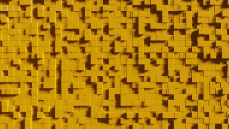 construcción animada abstracta con cubos naranjas. animación de bucle sin costuras 3d moderna. fondo de movimiento sin fin con elementos realistas