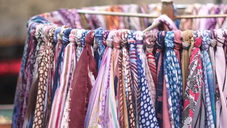 colorful scarves displayed for sale