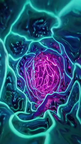 vibrant abstract psychedelic tunnel with glowing fluid forms