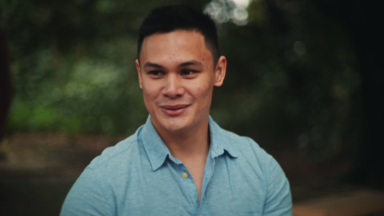 Man in Blue Shirt Portrait