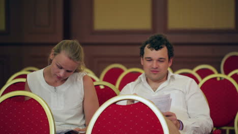 businesspeople in the conference hall