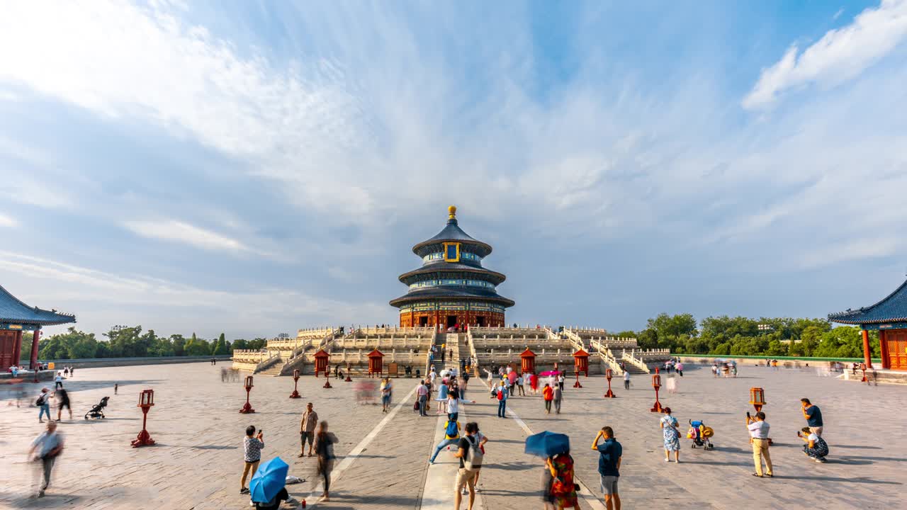 fotografía de lapso de tiempo en el templo del cielo en beijing, china