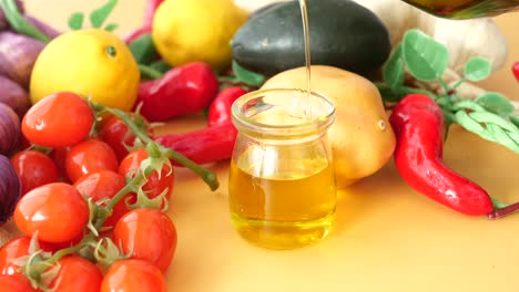 ortaggi freschi e olio d'oliva
