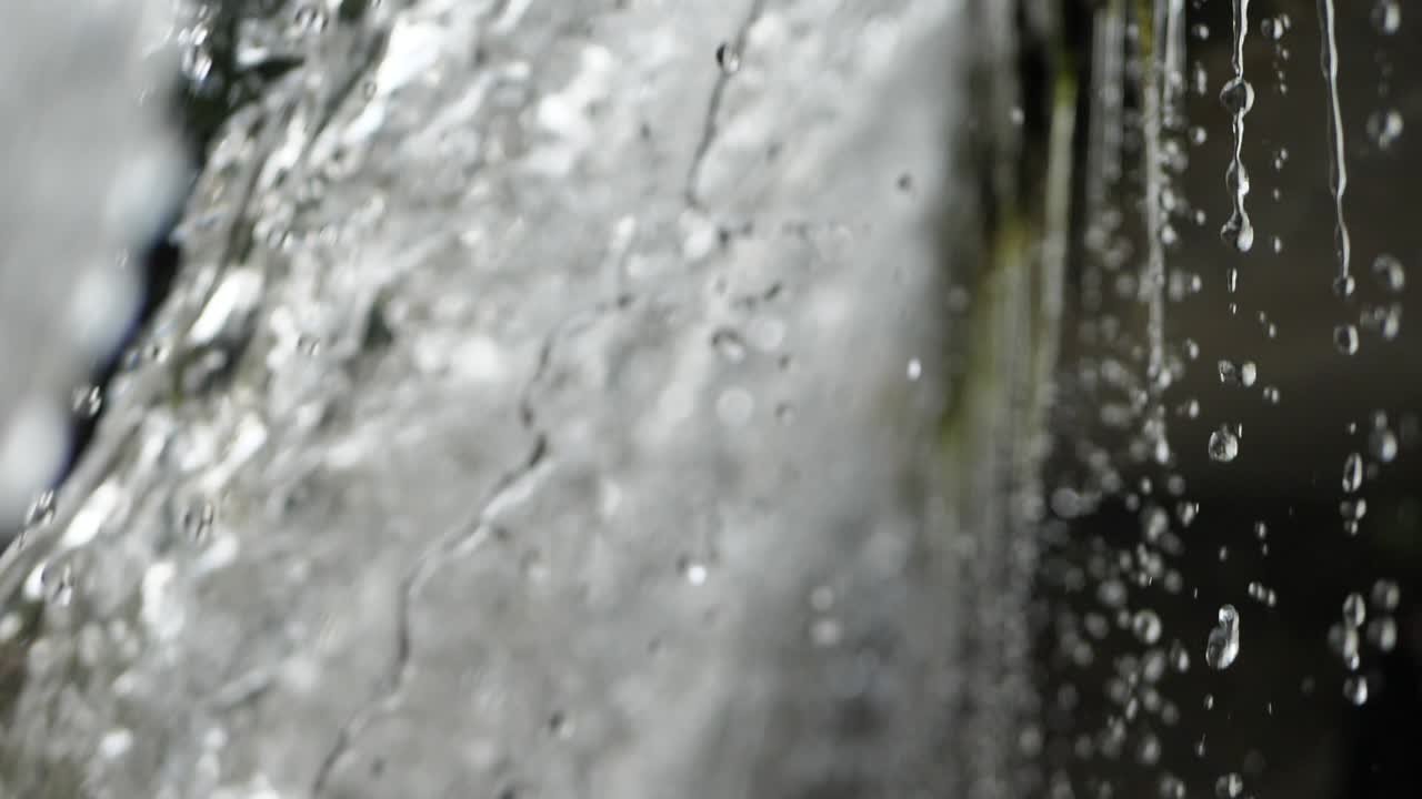 Heavy rain rains from the roof, dramatic weather