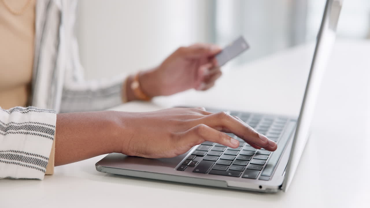 Online Shopping with Laptop and Credit Card