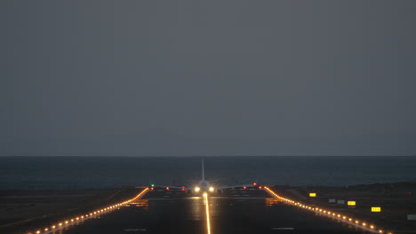 a frontal takeoff at night