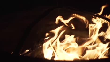 close up of flickering flames from a fire pit