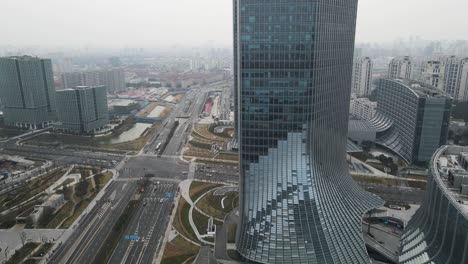 city buildings and empty expressway roads during shanghai covid lockdown