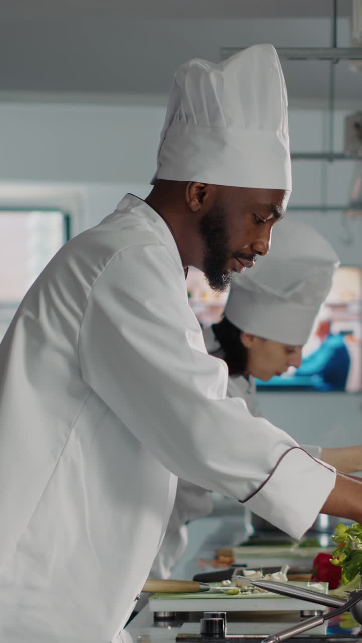 Chef Cooking a Meal in a Professional Kitchen