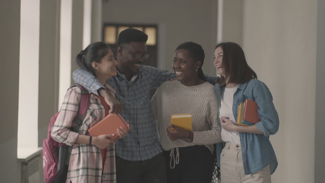 Multicultural Group Of University Students Laughing