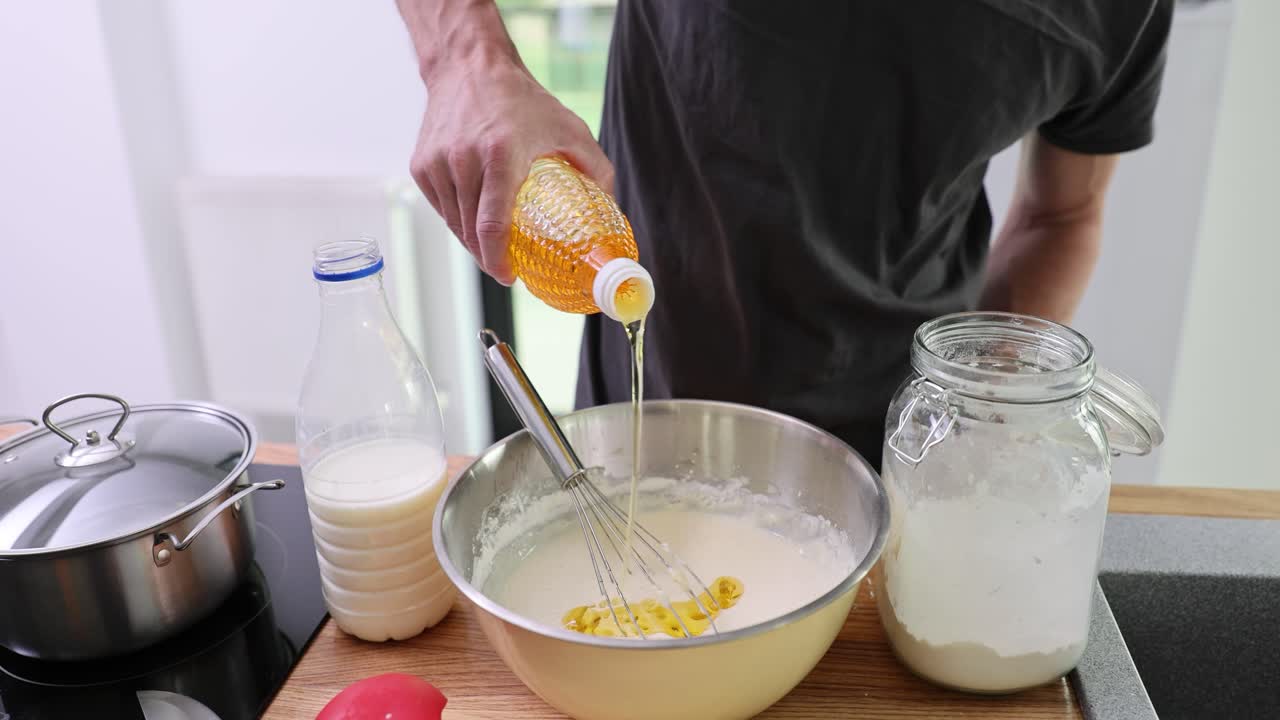 Preparing Batter with Oil and Other Ingredients