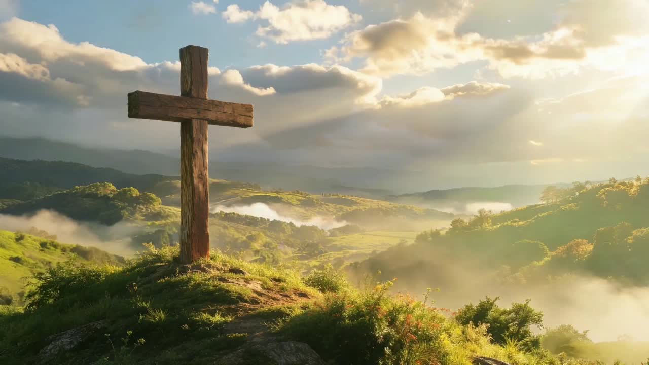 Frohe Ostern Kreuz Hintergrund.