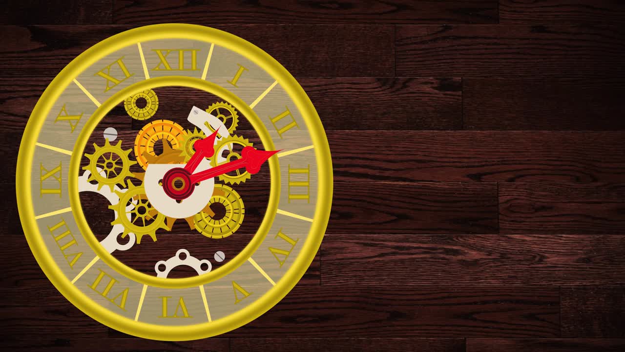 reloj que da las doce horas y mecanismo de snkets a la vista