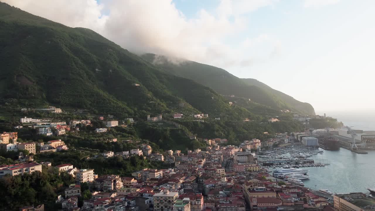 Beautiful view of Castellammare Di Stabia, drone shot