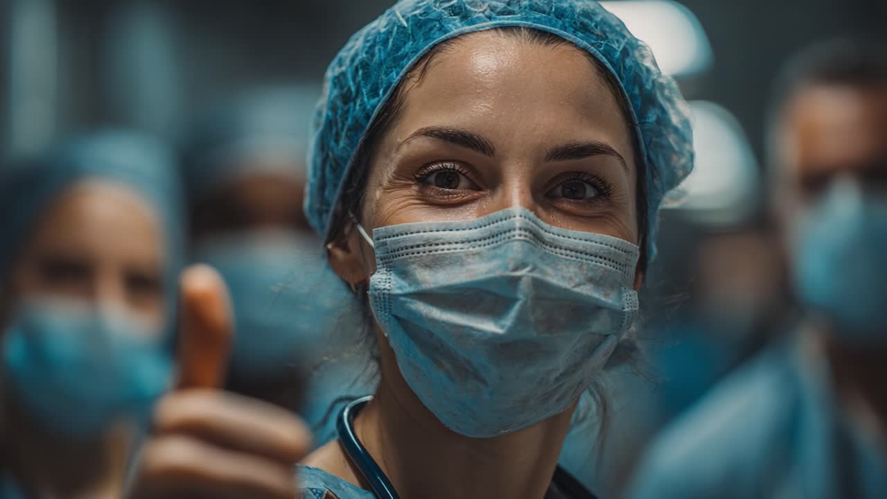 Ispirare resilienza: un professionista medico mostra sicurezza di sé in un contesto ospedaliero, evidenziando l'impegno per la cura del paziente e lo spirito di squadra