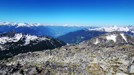 Epic-Mountain-Landscape-of-BC-Canada---Peak-POV-from-Hiker-in-the-Coastal-Range-near-Pemberton