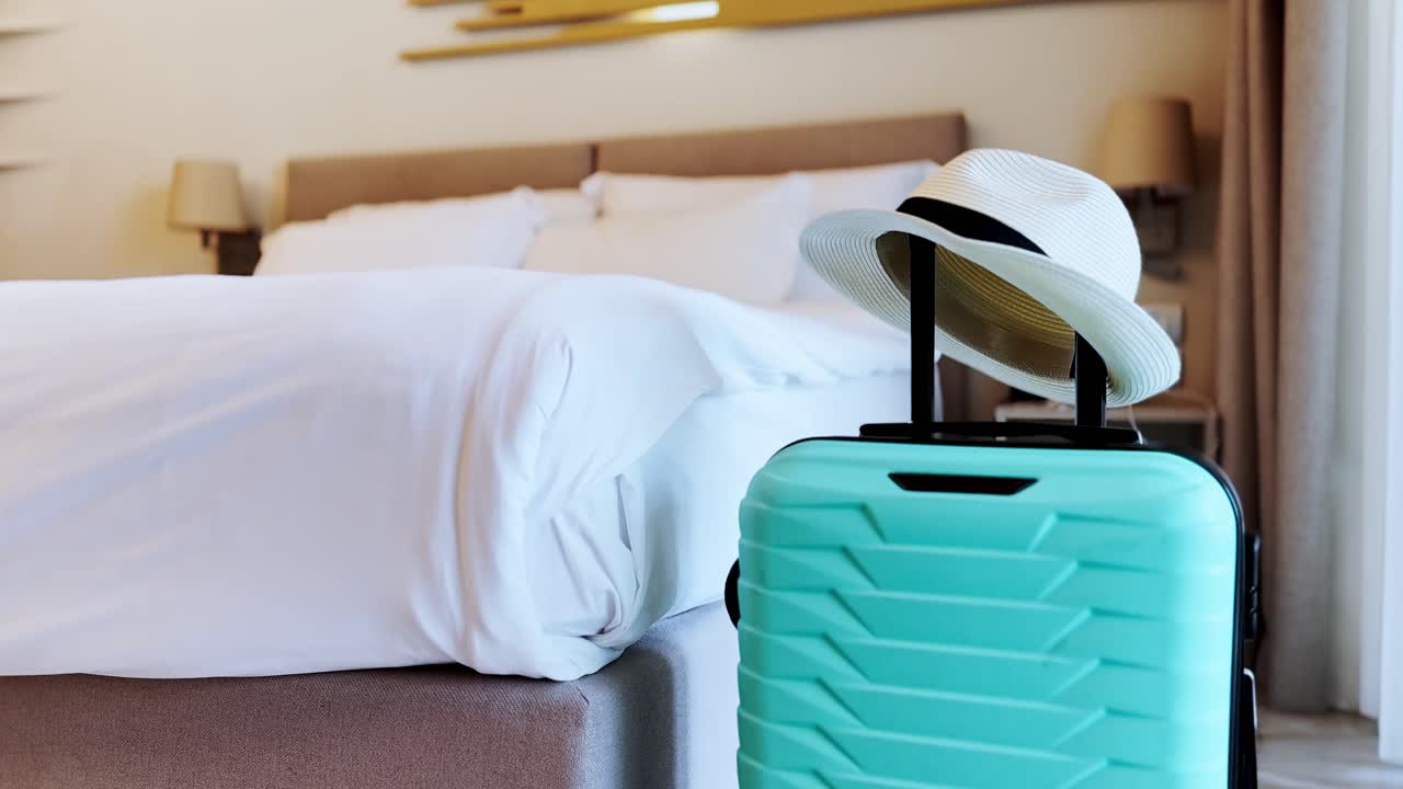 Hotel Room Arrival, marking the arrival for a relaxing vacation.