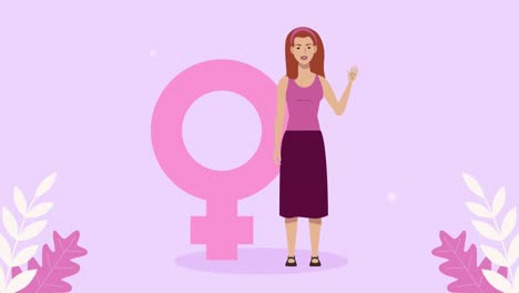 animación del día feliz de la mujer con chica y género femenino