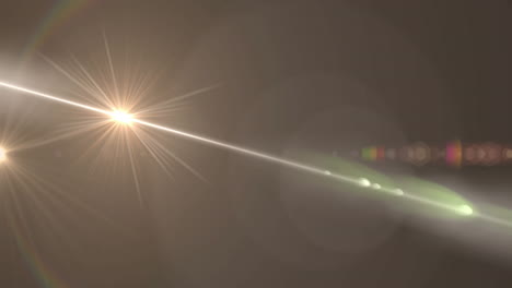animación de luz blanca con haz y destello de lente prismática curva sobre fondo gris