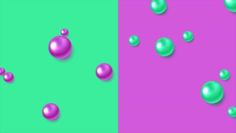 fondo de movimiento de contraste mínimo abstracto con bolas 3d brillantes