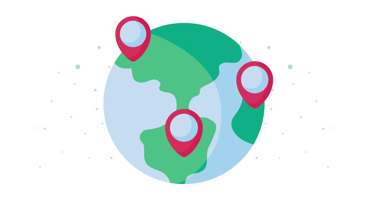 mapa del mundo con ubicaciones