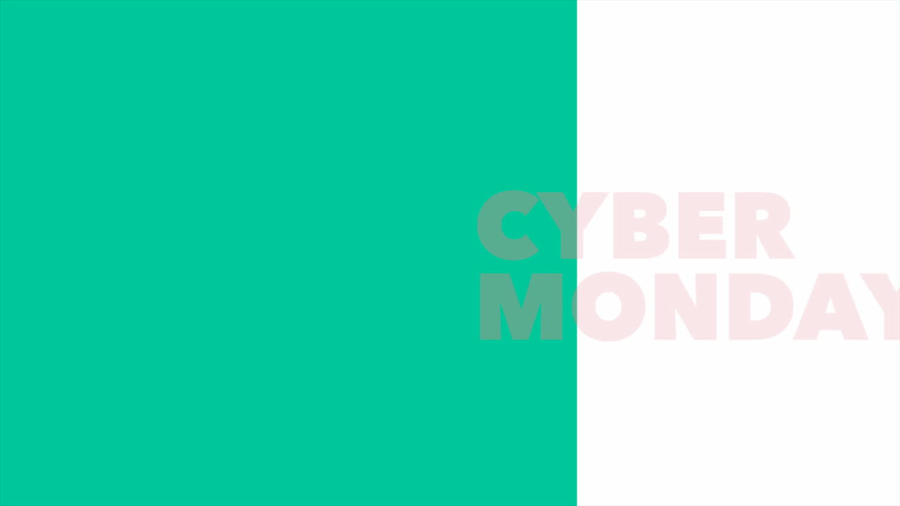 texto moderno de cyber monday en gradiente verde y blanco