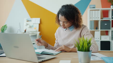 woman working from home or office