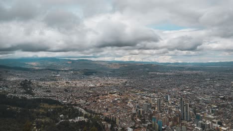 Timelapse-of-the-huge-City-of-Bogota,-on-top-of-Monserrate,-Colombia-during-daytime