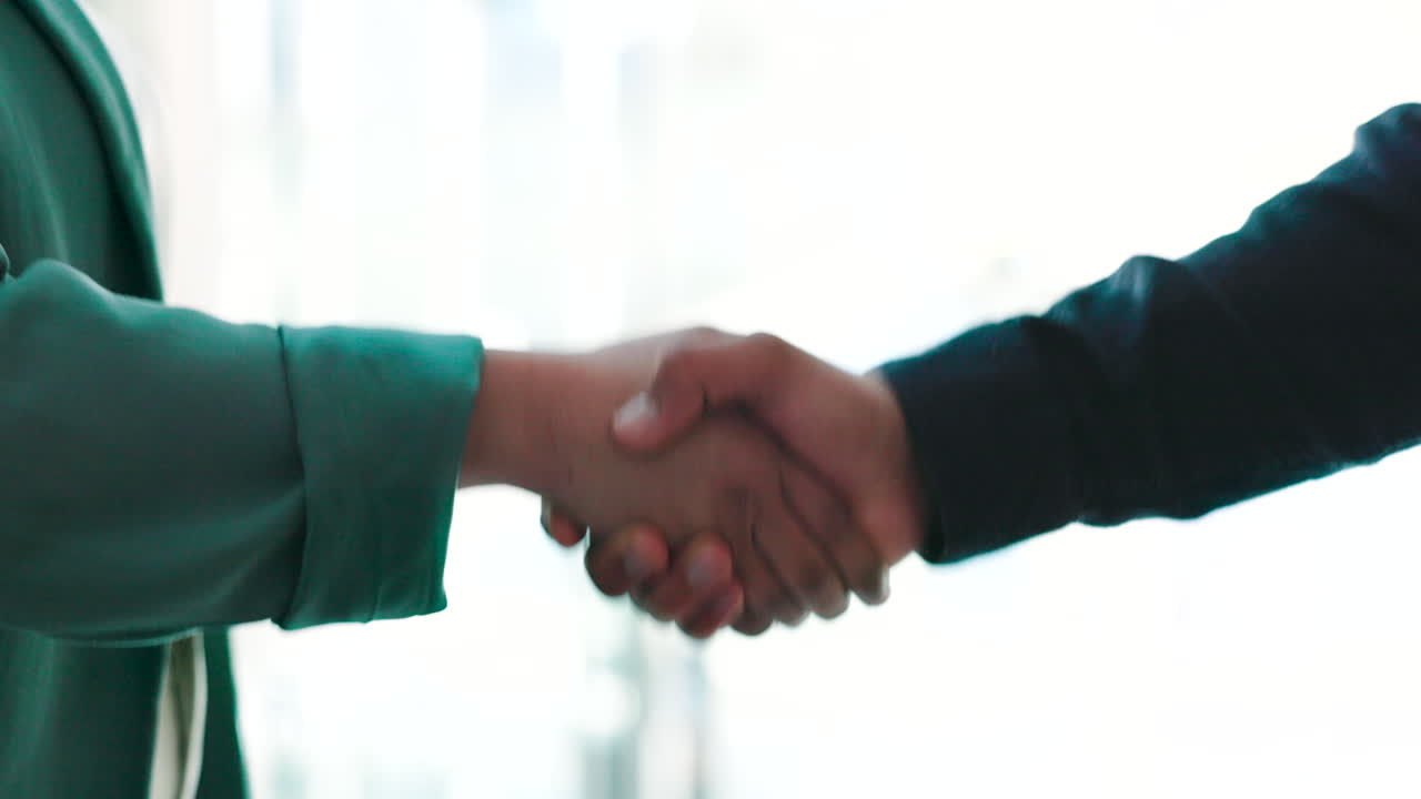 Handshake, welcome or partnership with business