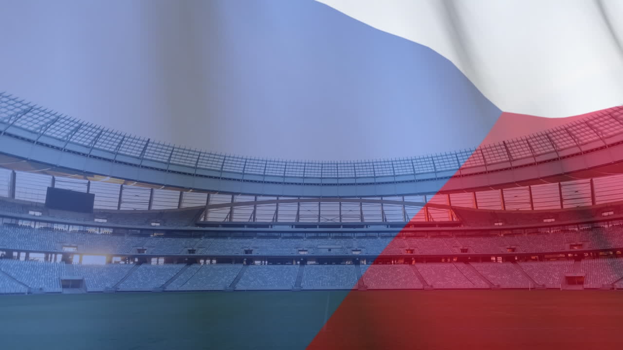 경기장 앞 에서  ⁇ 발 이 날아다니고 있다