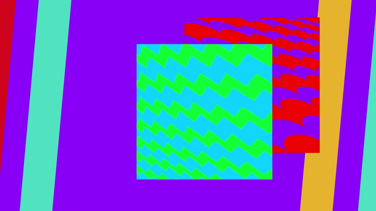 Animazione di forme colorate multiple in movimento su sfondo blu