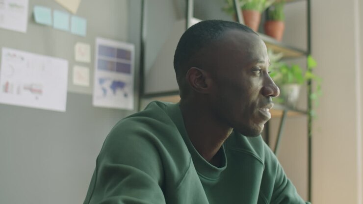 African American Man during Business Meeting in Office